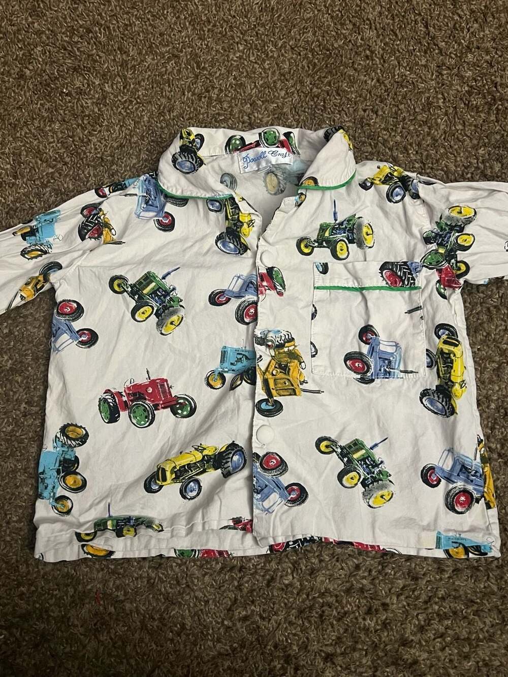 Powell Craft Tractor Print Pajama Shirt Size 4-5Y